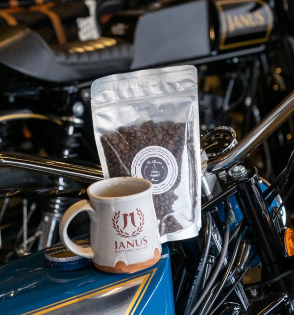 Mug and Coffee combo at Janus Motorcycles