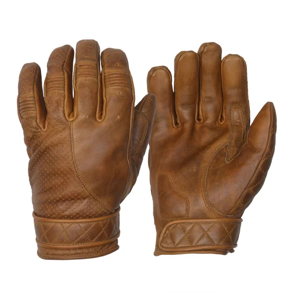 Brown leather gloves isolated on a white background.